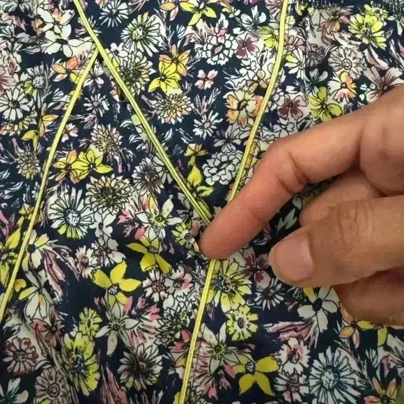 Free People Movement Navy Blue Eden Floral Leggings Sz M - Picture 9 of 10